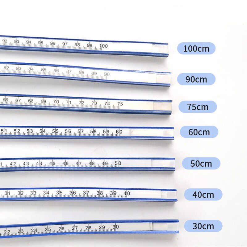 1Pc Flexible Curve Ruler Helix Drafting Measuring Tool Soft Plastic Tape Measure 30cm Engineering Drawing Graphics Ruler