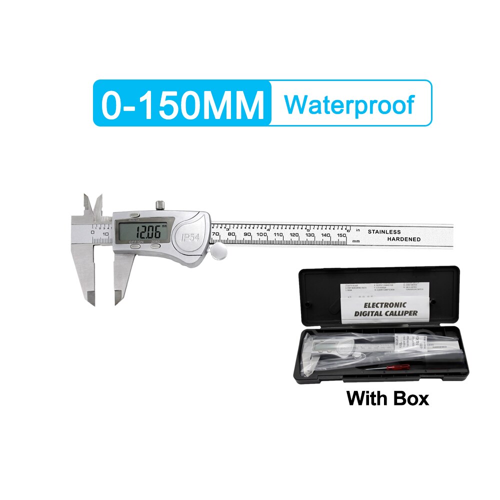0-150/200mm Electronic Digital Vernier Caliper Stainless Steel/Plastic Metal Micrometer Ruler Measuring Tool Gauge Instrument: 0-150mm B