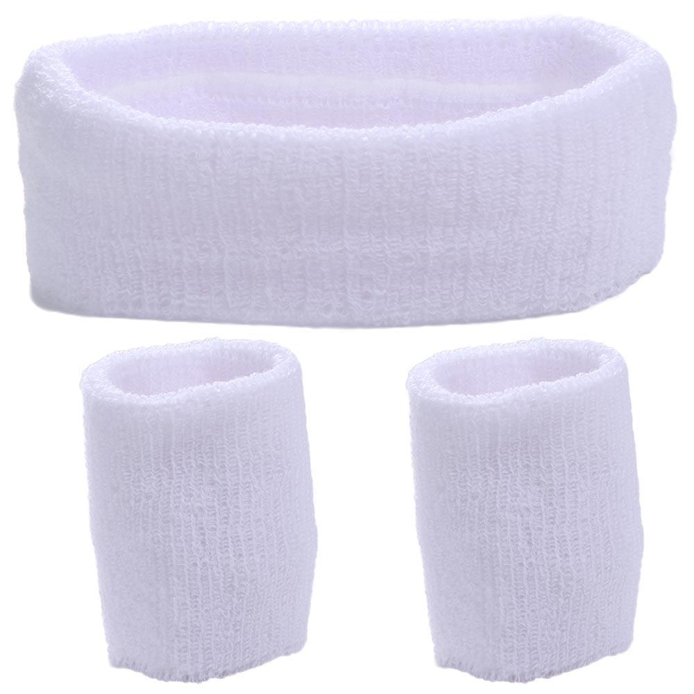 Muñequera para baloncesto, Yoga, para gimnasio, correr, diademas para niños, banda para el sudor, diadema deportiva para hombre, diadema para el sudor, pulsera: Blanco