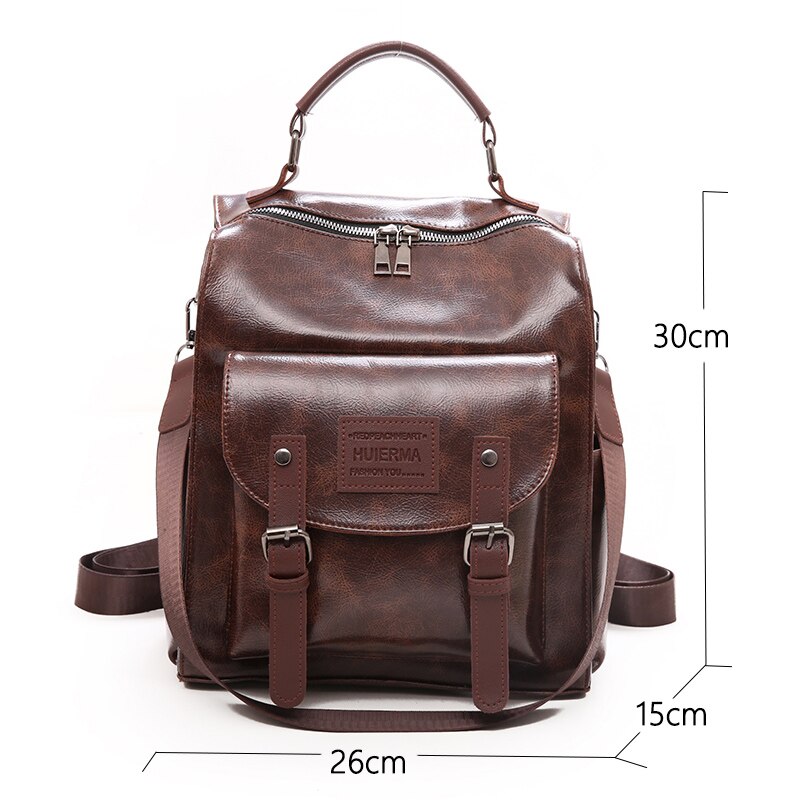 Mochila de couro feminina de alta qualidade do plutônio sacos de escola para meninas adolescentes preppy retro mochila de viagem saco a dos