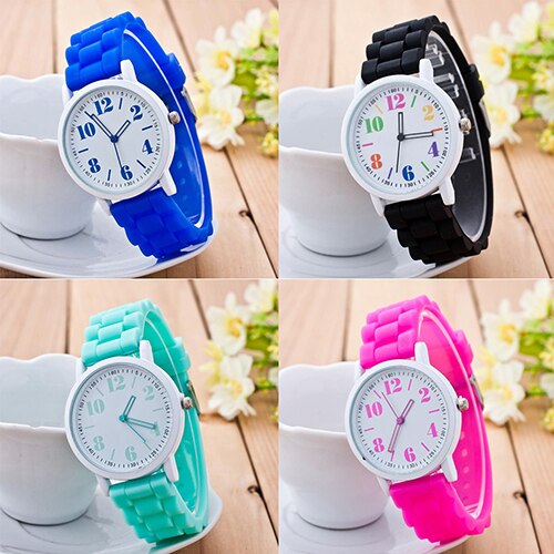 Kids Girls' Silicone Strap Arabic Number Children Sport Casual Quartz Wrist Watch kids watches reloj relo Wrist Watch ne