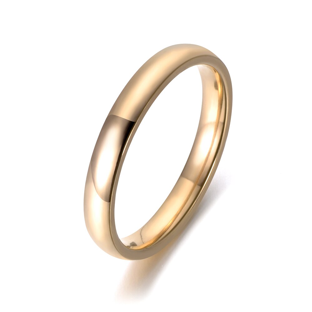ZooMango Trendy 3mm Breed Gladde Paar Engagement Ringen Rvs Simple Wedding Ring Sieraden Voor Vrouwen Mannen Anneau ZR18058