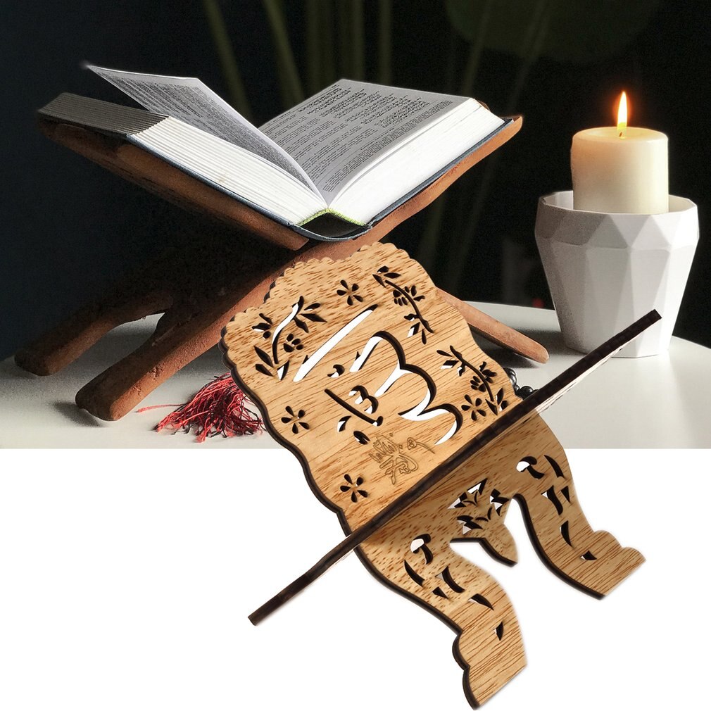 Kuran Quran Koran Holy Book Stand Holder Wooden Plaque Islam Eid Ramadan Mubarak Home Decoration