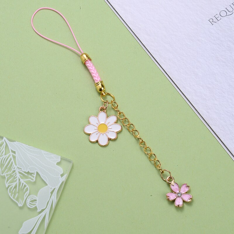 Metalen Mobiele Telefoon Hanger 1Pcs Bloem Dier Sneeuwvlok Ladie Telefoon Lanyard Anti-verloren Sleutelhanger Accessoires Decoratie: B