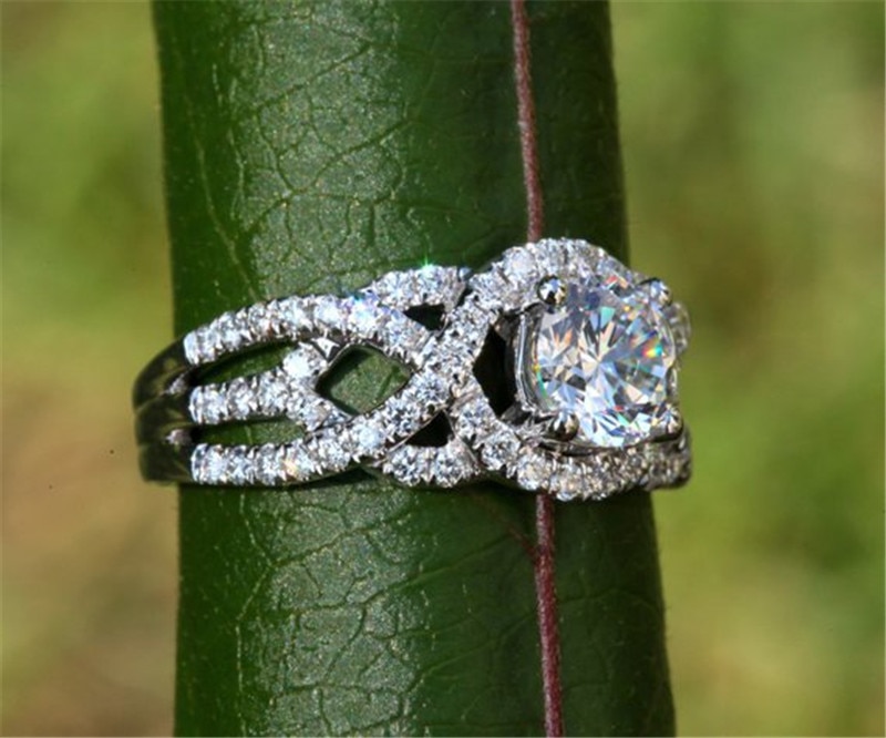 Modyle Women White Gold Tone Wedding Ring Full Zircon Female Delicated Engagement Rings Jewelry Trendy