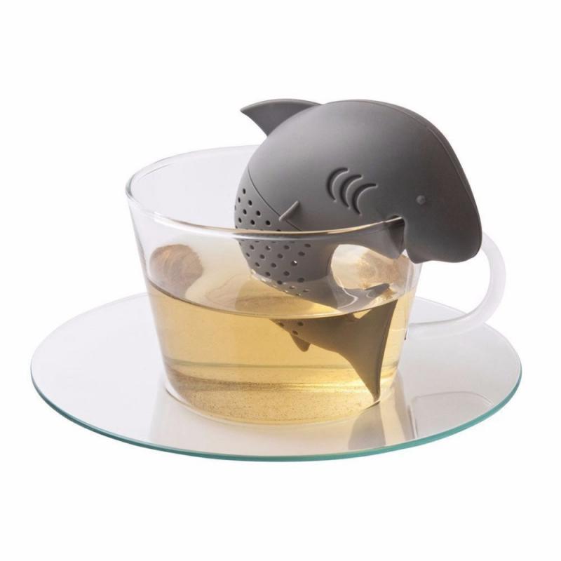 Shark Thee-ei Siliconen Theepot Gereedschap Theezeefje Leaf Zeef Siliconen Kruidenthee Losse Thee Filter Theewaar Keuken Accessoire: Default Title