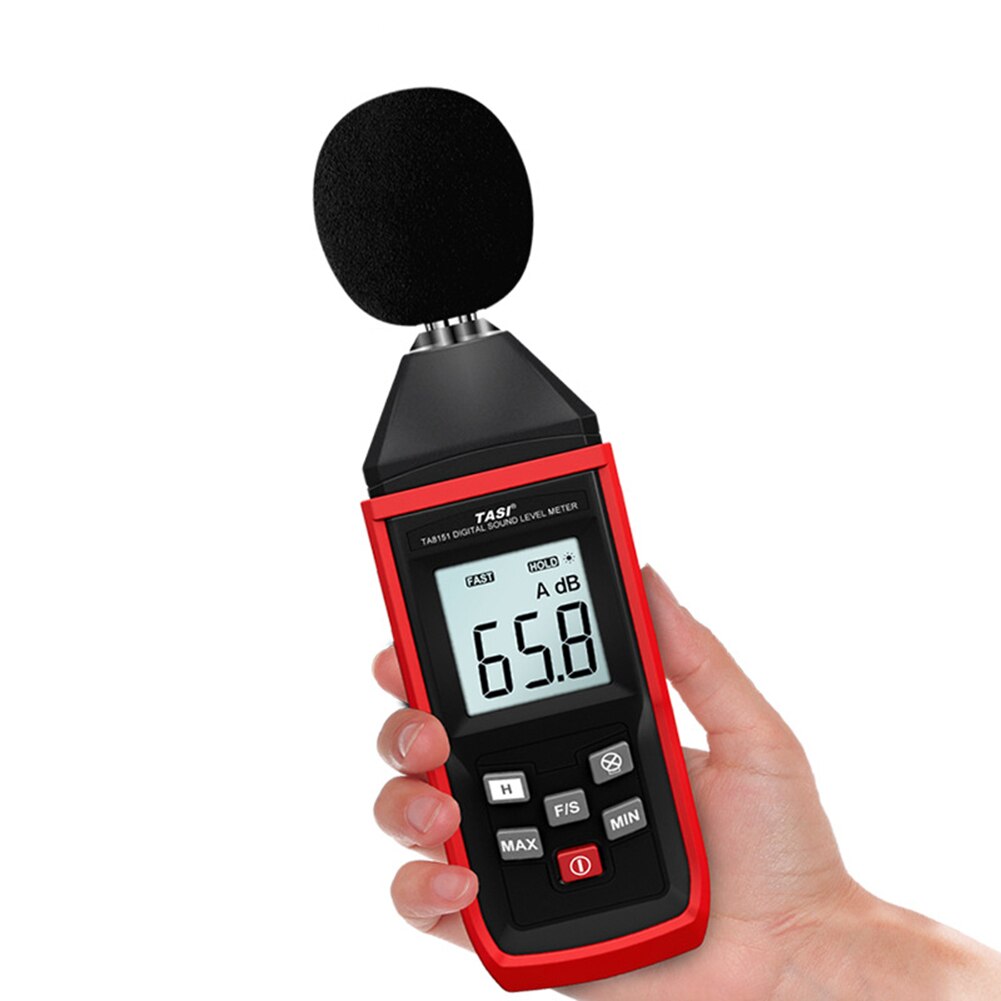 TA8151 Audio Measuring Instrument Alarm Audio Sound Level Meter LCD Volume Measuring Tool Decibel Monitoring Tester