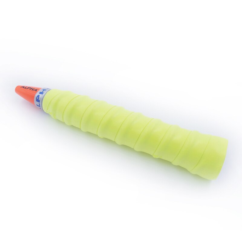 Alpha 5 Stks/partij Eva Zweetband Grips Stok Dunne Racket Overgrip 0.6 + 0.4Mm Dompelen Coating Proces Badminton Overgrips: Fluorescent Yellow-5
