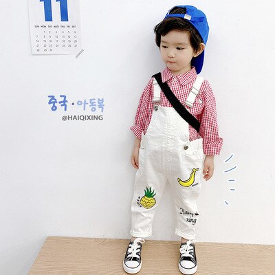 Koreaanse Kinderen Overalls Broek Baby Jongens Katoenen Overalls Kinderen Graffit Jumpsuits Zomer Jongens En Meisjes Casual Overalls