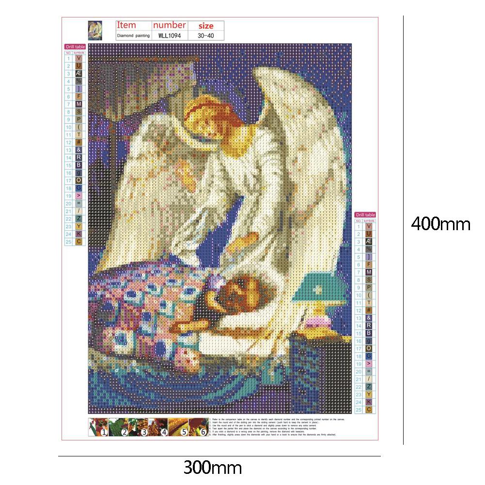 5D DIY Full Drill Diamond Painting Angel Cross Stitch Craft Embroidery Oxidation Resistance Irradiation Resistance Mosaic