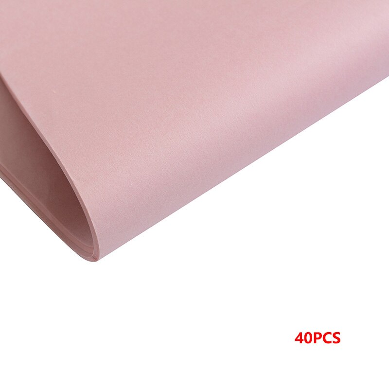 40pcs/set High 52*75cm Tissue Paper Flower Clothing Shirt Shoes Packaging Craft Paper Roll Wine Wrapping Papers: Lotus root Pink