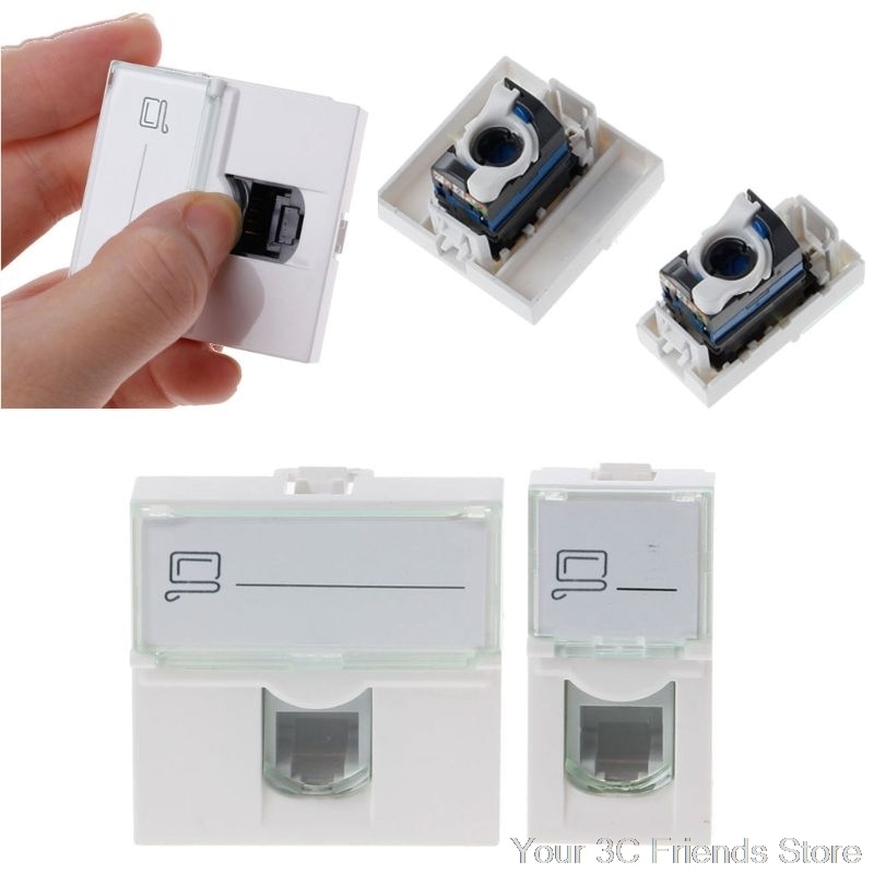 CAT6 Network Module Information Socket RJ45 8P8C Connector Adapter Keystone Jack Standard Wall Plate Ju29 20