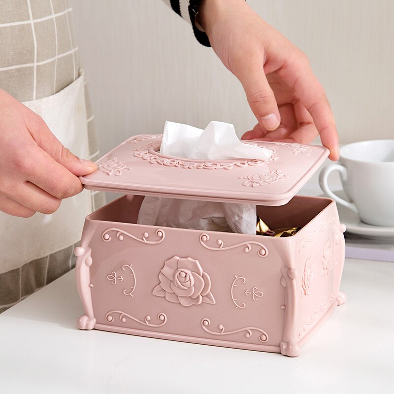 MeyJig Plastic Tissue Box Cover Napkin Storage Box Living Room Organizer Car Paper Holder Napkin Container