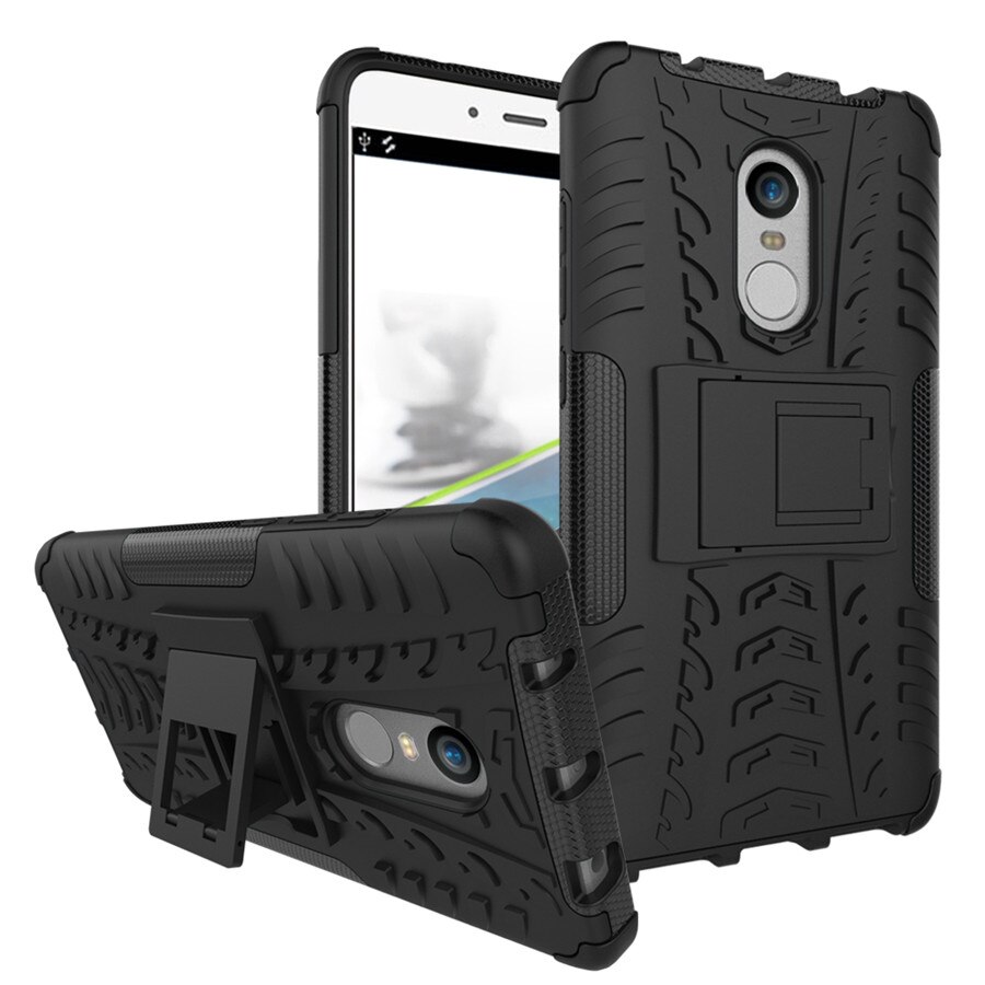 Peaktop Shockproof Armor Case For Xiaomi Redmi Note 4 Case Silicon Stand Cover 5.5" Protective Phone Case For Redmi Note 4X