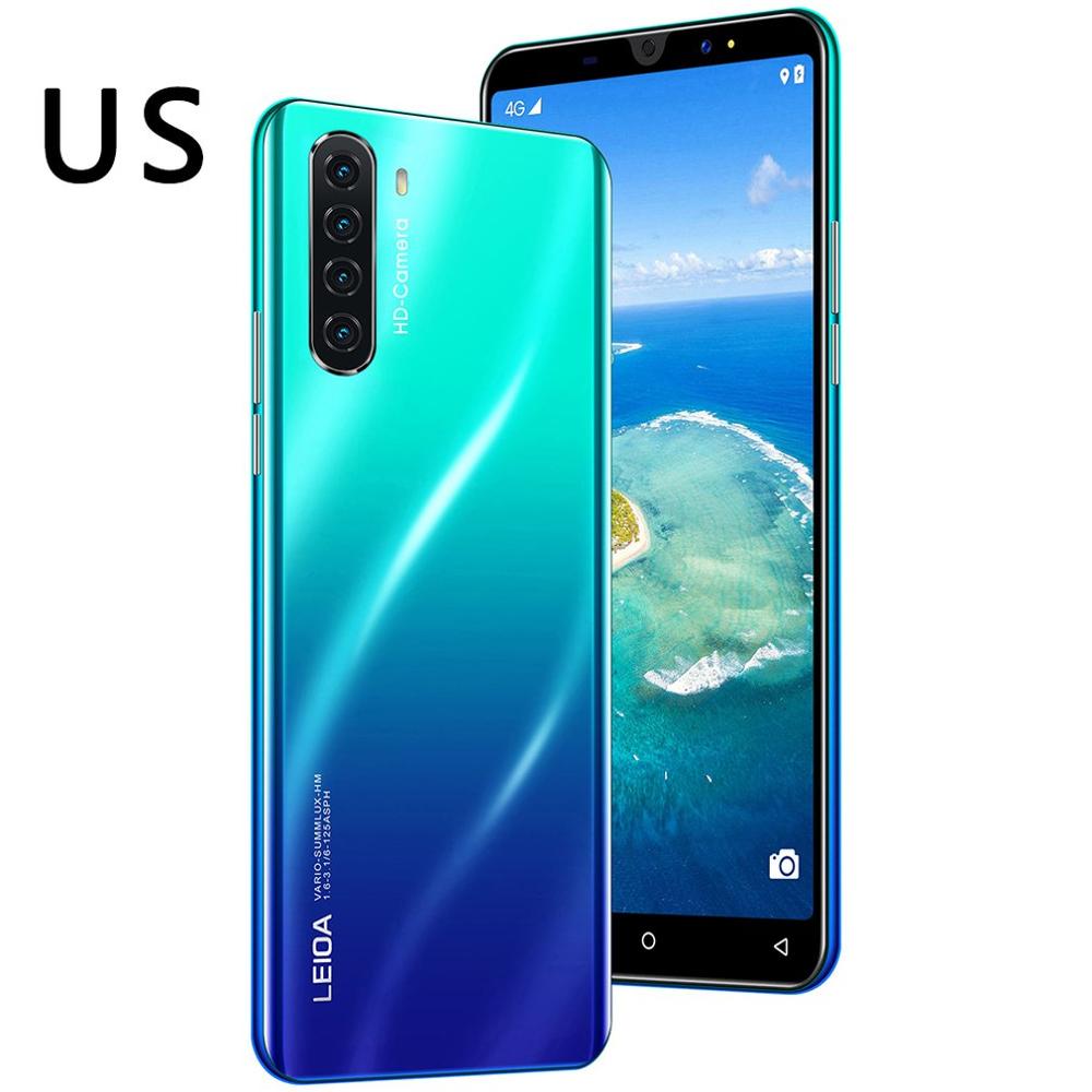 P33 Smart Phone 5 Inch 3G Large Screen Mobile Phone 512Mb Ram High Capacity Real Fingerprint Face Unlock Phones: blue EU