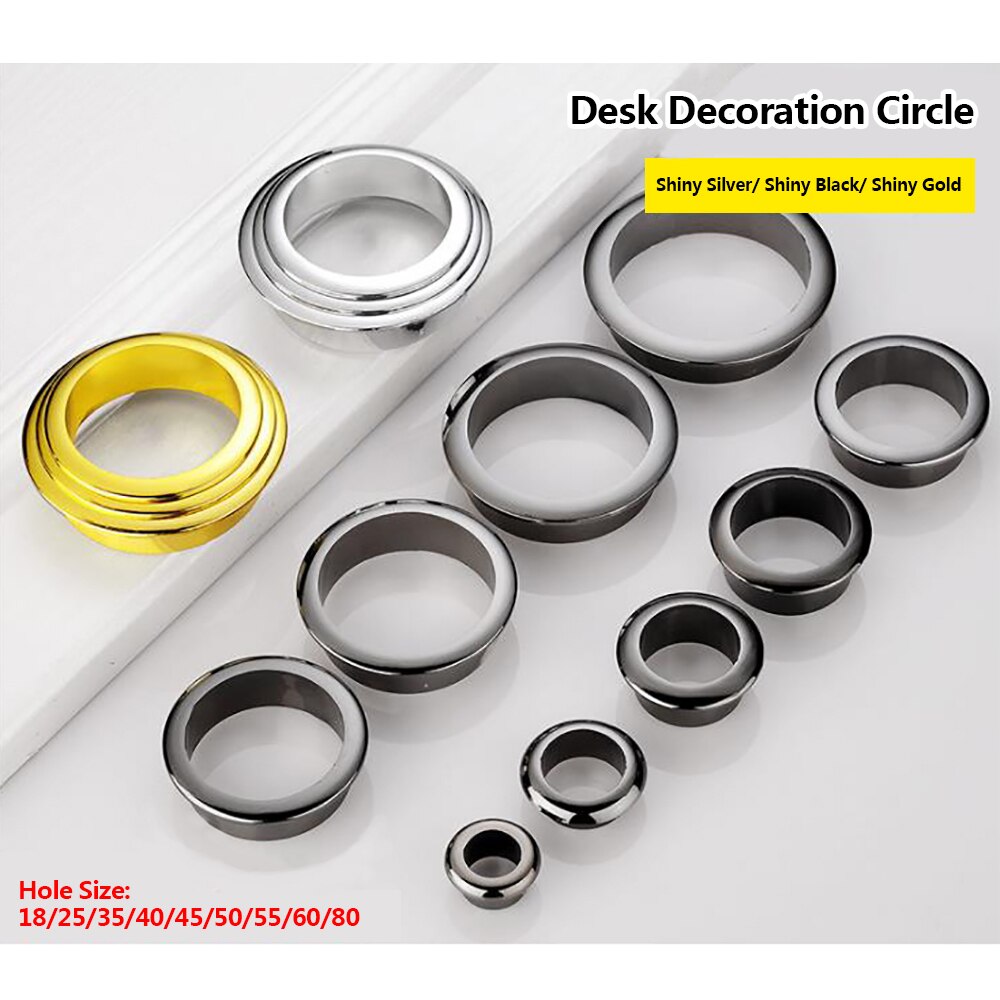 35/ 45/ 50/ 55/ 60/ 80MM Computer Schreibtisch Kabel Ösen Draht Loch Abdeckung Schrank Vent Dekorative Ring Kabel outlet Port Möbel