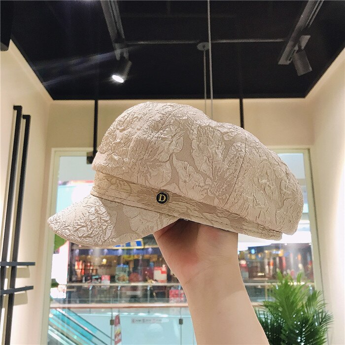 Geebro kvindelige efterår vinter british hat retro wildwomen ottekantet newsboy hætte damer afslappet baret vintage kunstner maler hat: 294 khaki