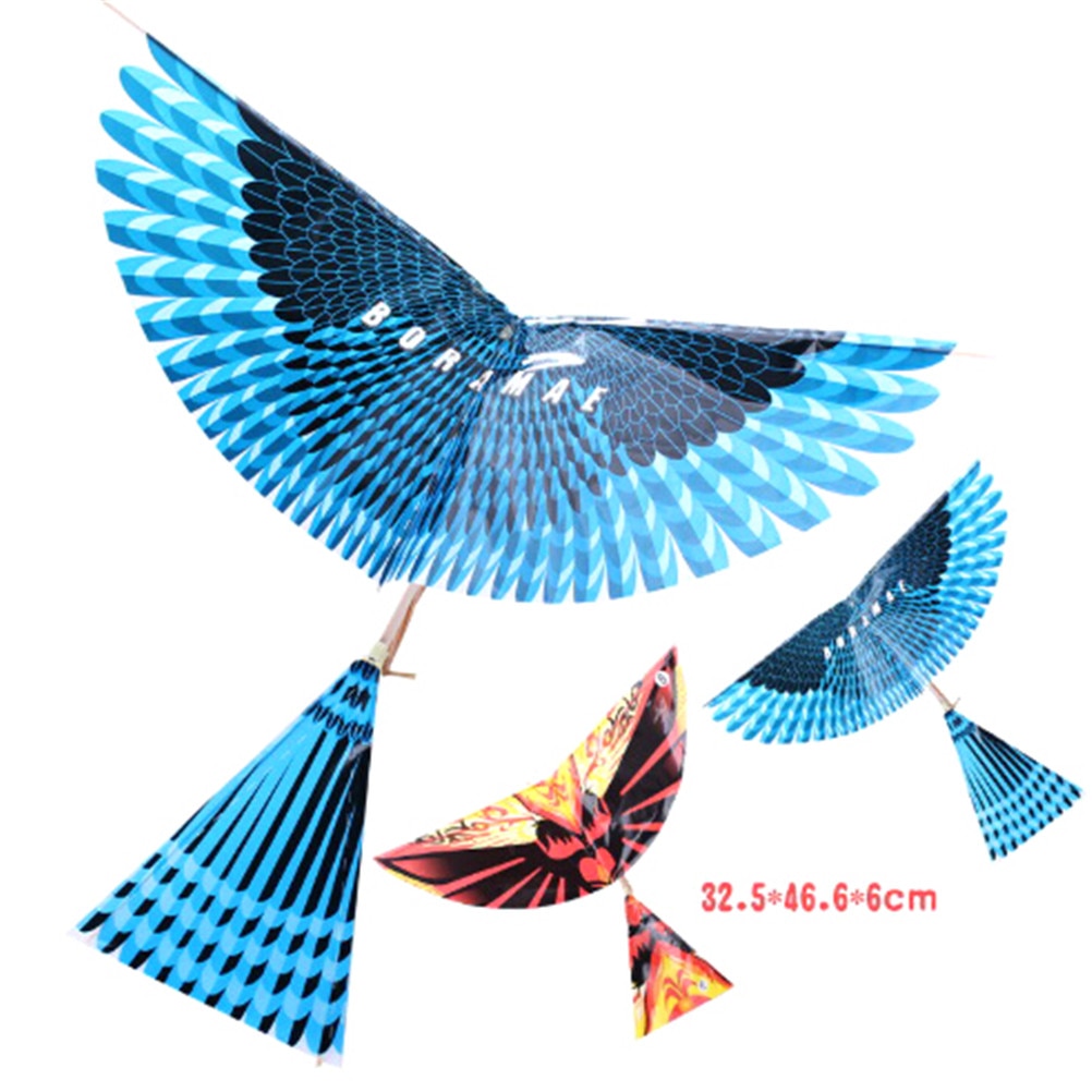 47*35.5cm Handmade DIY Rubber Band Power Bionic Air Plane Ornithopter Birds Models Science Kite Toys for Children Adults