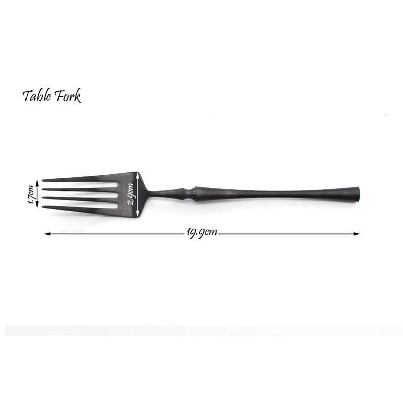 304 Stainless Steel Black Cutlery Set Western Dinner Knife Fork Spoon Set Dessert Fruit Fork Coffee Spoon Dinnerware: Dinner spoon