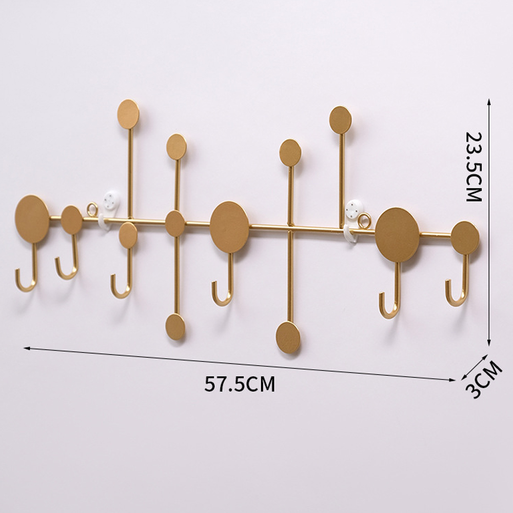 Bathroom Living Room Wall Shelf With Hook Wall Mounted Lockers Entrance Key Hanging Home Decoration Nordic: Gold L