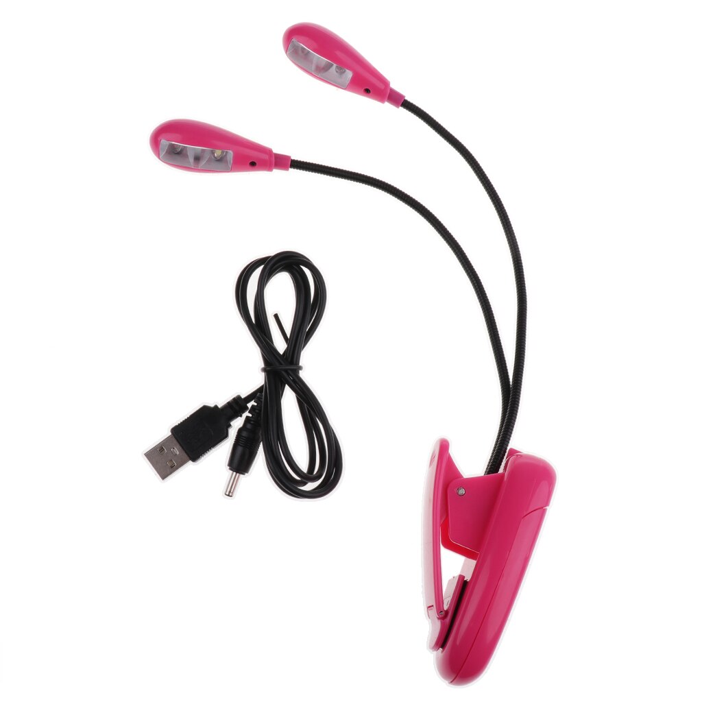 Flexible 4 LED Clip-on Music Stand Music Score Light with USB Cable Desk Bedroom Reading Lamp for Piano Laptop Travel Accessory