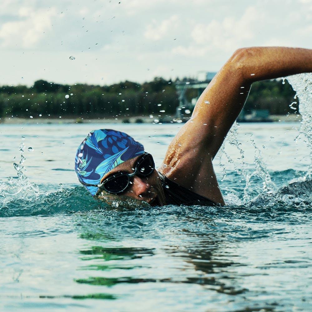 Zwemzwembad Calico Zwemmuts Sneldrogende Elastische Duikhoed Ademende Zwembadhoed Badkleding Hoeden Zwemmutsen Sportaccessoire