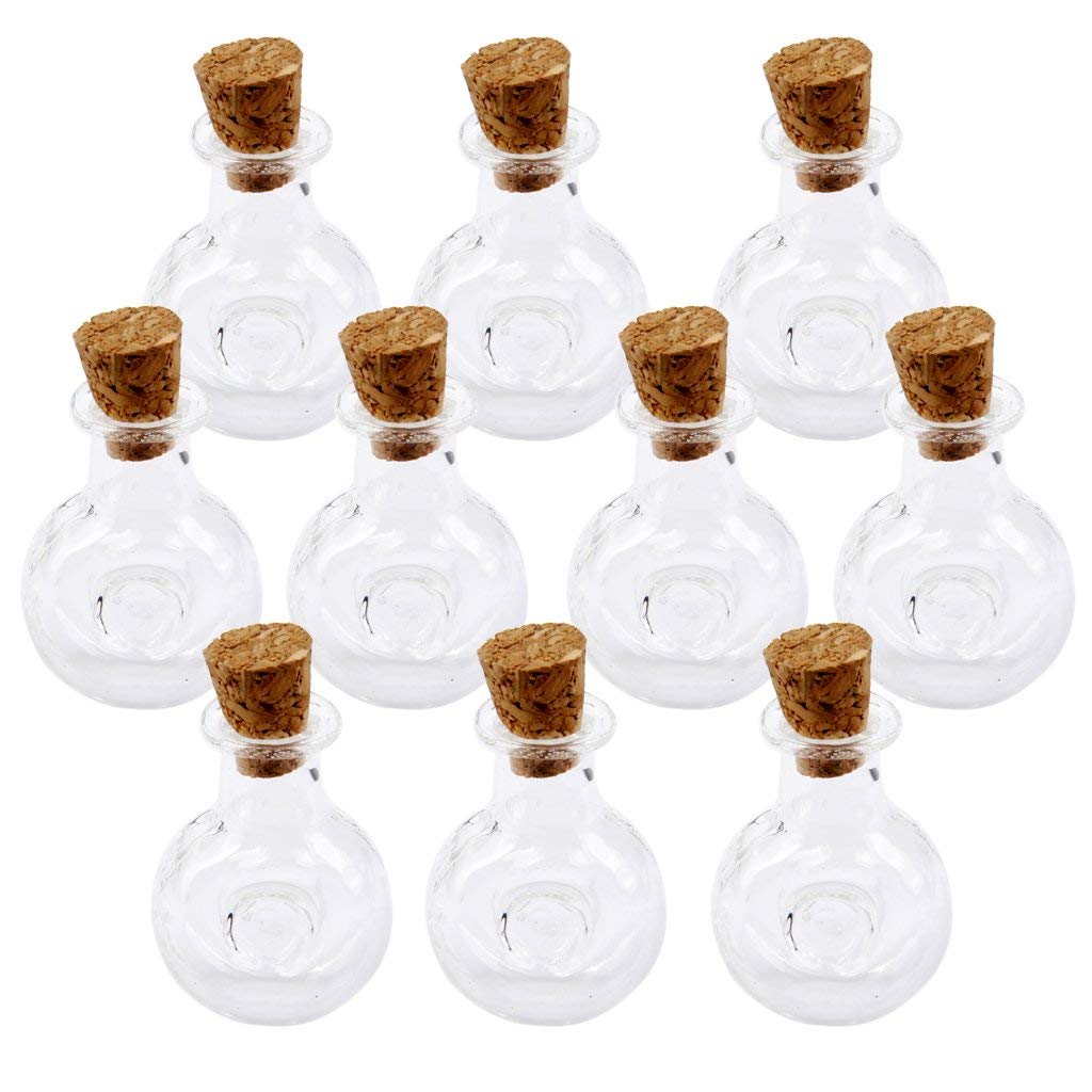 10 stk 1ml pæreformede miniflasker til flere anvendelser korkglasflasker klare minikorkhætteglas gennemsigtige ønskedriftflasker til gør-det-selv