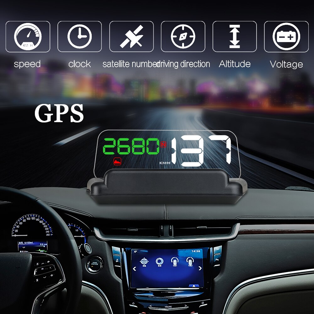 Affichage tête haute T900 HUD GPS OBD OBD2, projecteur de voiture, compteur de vitesse numérique, alarme de sécurité