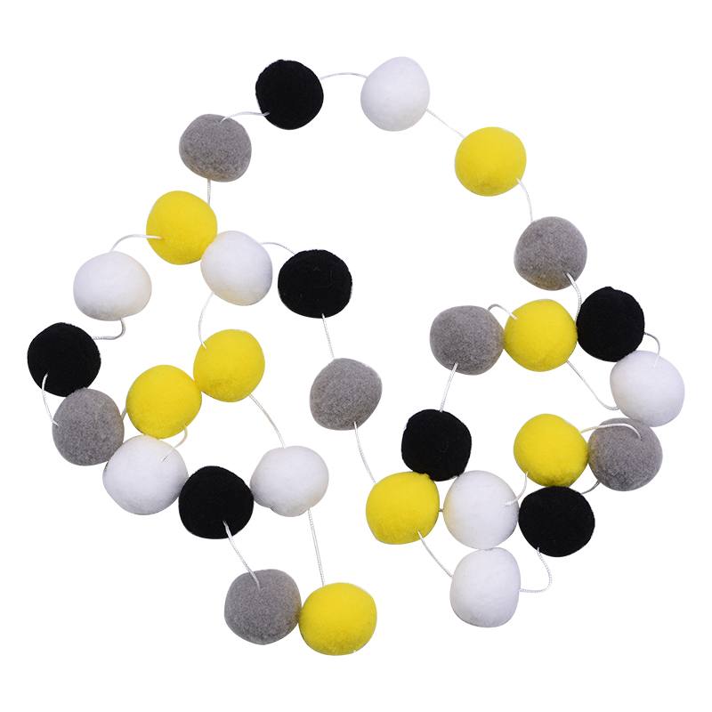 Guirlande murale avec pompon de 3cm 2.5M, décoration murale de 3cm, suspendue de Style nordique, pour chambre de bébé ou chambre d'enfant, pour la maison, de mariage: B12