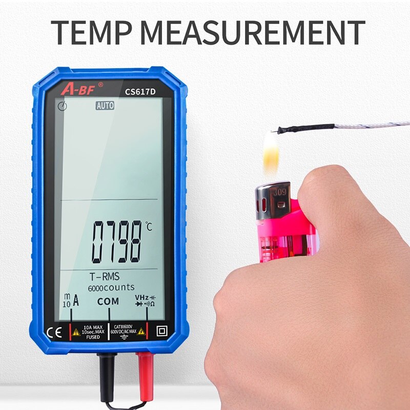 A-BF Digital Multimeter Test Leads Auto Range Big Screen AC/DC Voltage Current True RMS Meter Resistance Frequency