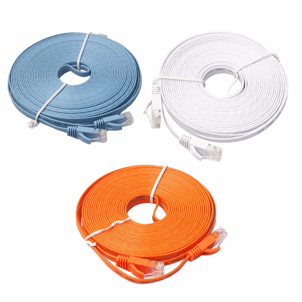 Ethernet CAT6 Internet Netzwerk Flache Kabel Cord Patch Blei RJ45 Für PC Router