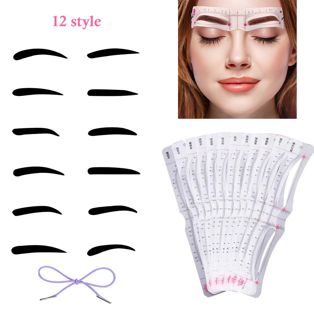 Eyebrow Shaper Makeup Template Eyebrow Grooming Shaping Stencil Kit DIY Eyebrow Template Reusable Eyebrow Shaping Easy Makeup: 02