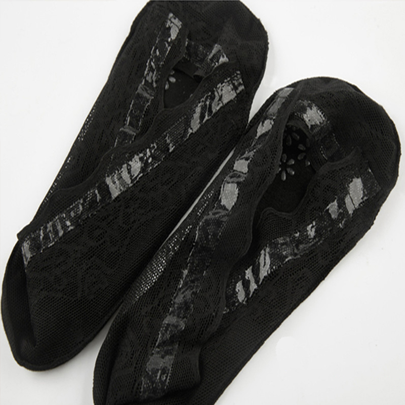 Lot de 5 paires chaussettes femmes en lot soquettes courtes femme de chaussettes en dentelle pour femme, invisible, été, transparent, court, ensemble de rinçage, blanc, coupe basse, silicone, antidérapant, bateau