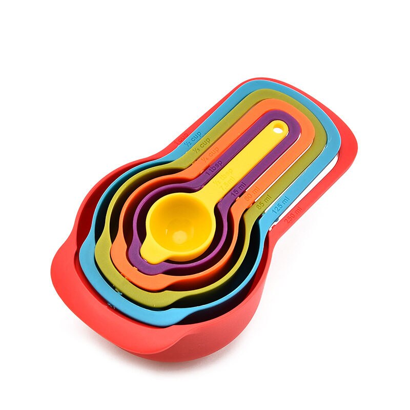 6 Pcs/Set Kitchen Measuring Cup Rainbow Color Stackable Combination Measuring Cup Tools 6-Piece Kitchen Accessories Tools U3