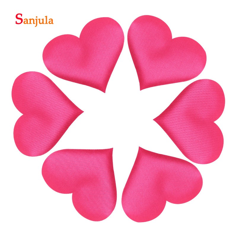 Pétalos de rosa en forma de corazón de 5x5 cm, decoraciones para boda, lote de 50 unidades, románticas flores artificiales para , pétalos de flores para boda RS06: fuchsia
