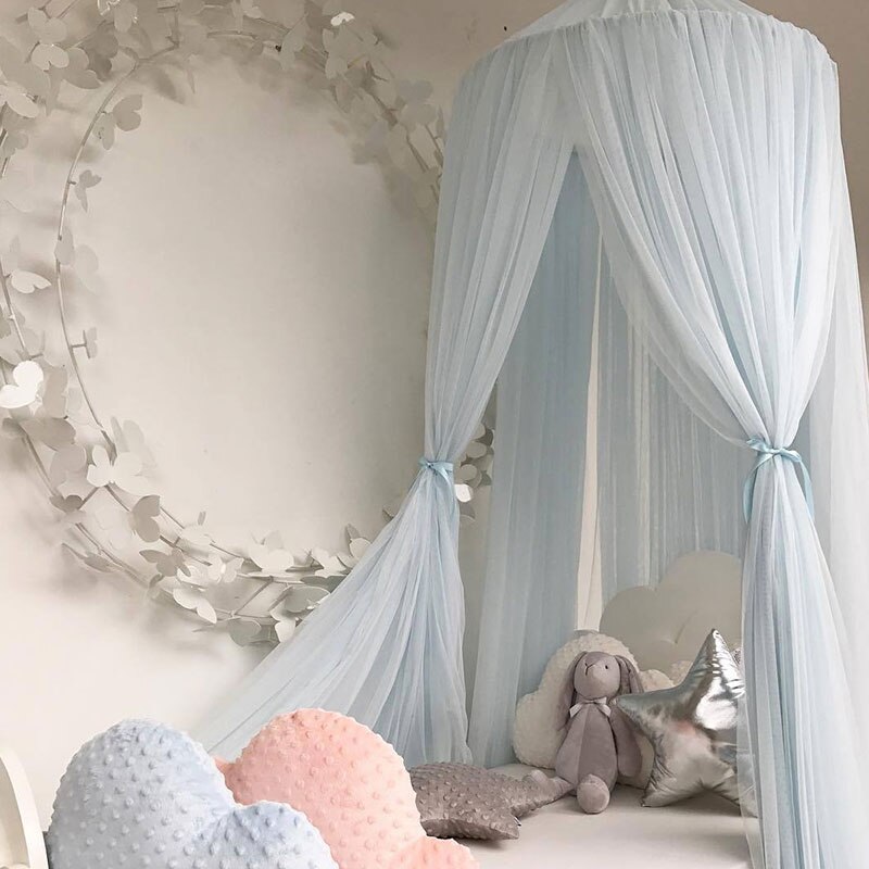 Mosquitera de verano para niños y niñas, cama redonda romántica, cubierta de cama, dosel para guardería
