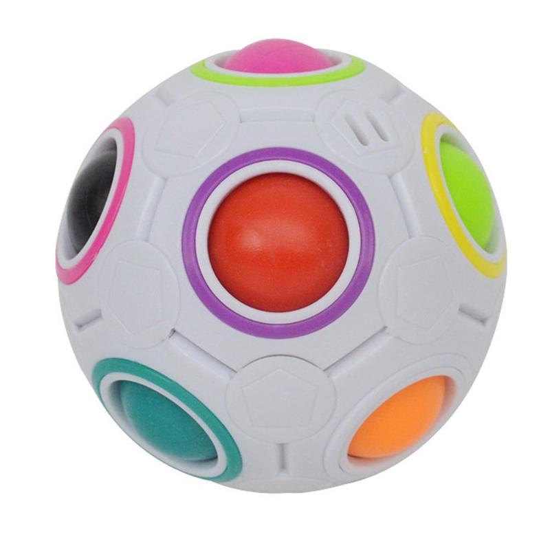 Mini Spheric Magic Rainbow Football Puzzle Ball Children Education Toys Novel Finger Press and Push Movement