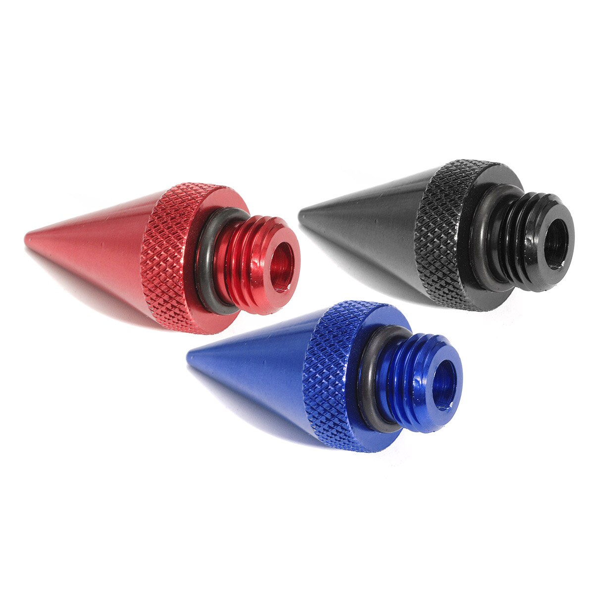 20 Pcs Aluminium M12X1.25 Auto Wielen Velgen Wielmoeren w/Spiked 60mm Uitgebreide Tuner Blauw/Rood/ zwart