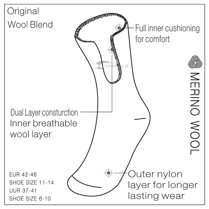 Findcool varme tunge termiske merino uld vinter sokker sports sokker skisokker udendørs sport bjerg vandring sokker