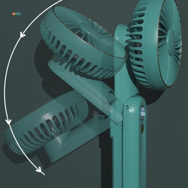 180 ° foldbar håndholdt usb mini-ventilator til hjemmet, bærbar genopladelig digital display, lomme, høj vindkraft elektrisk ventilator