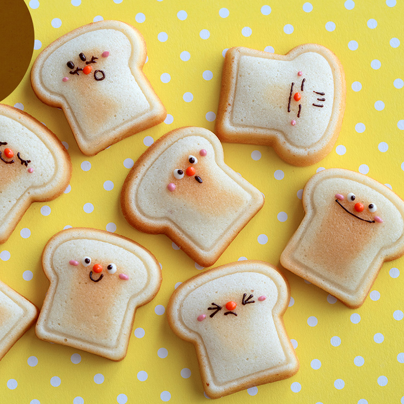 8 cavidades pan tostado queso molde de pastel de acero al carbono Madeleine Muffin pastel Pan mermelada sándwich molde para hornear postre utensilios de cocina