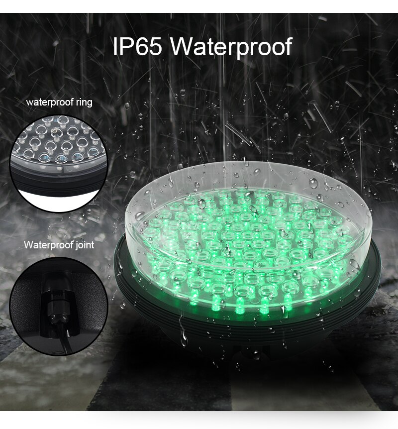 200mm tricolor led traffic signal light module with fresnel lens IP65 Waterproof