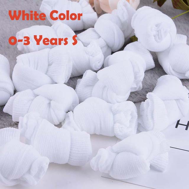 10 Paren/pak Snoep Kleur Babysokjes Dunne Zomer Sokken Kinderen Baby Jongens Meisjes Bebe Meias 0-3-9 jaar: 0 to 3 S White