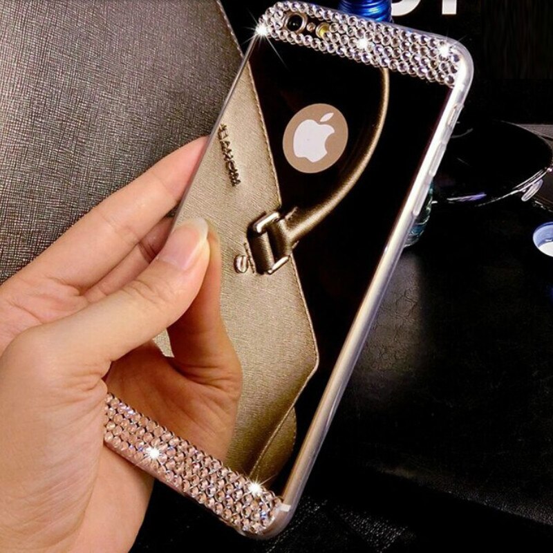 Specchio di Lusso 3D Cassa Del Rhinestone per Huawei P30 Pro P20 Lite Molle Della Copertura di Tpu per Huawei Nova 3 3i 2 2i Telefono Custodie Diamante