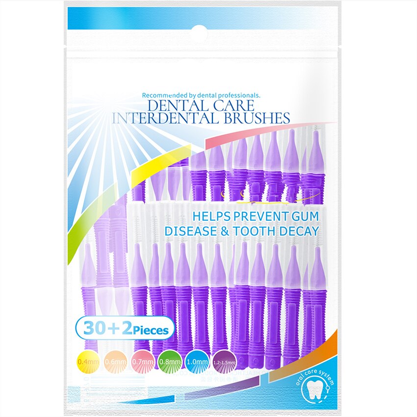 32 teile/satz Erwachsene Interdentalbürste zahnstocher pinsel Tragbare Sauber zwischen zähne Reinigung Dental Pinsel für Oral Zähne Pflege: 1.2-1.5mm
