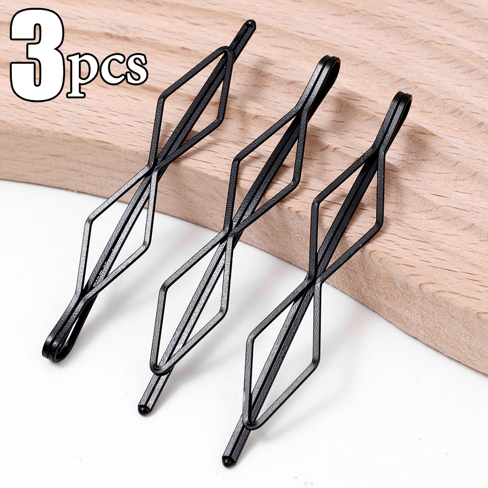 Horquillas onduladas para el cabello, pasadores negros de Metal, pasadores invisibles BB, accesorios para el cabello, 3/12 piezas
