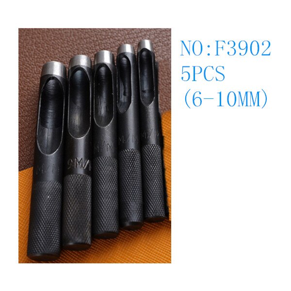 1-10MM Round Hollow Punch Set Leather Craft Punch Tool Hollow Hole Punch Cutter Tool for Watch Bands Belts Canvas Paper Plastics: F3902 6-10MM