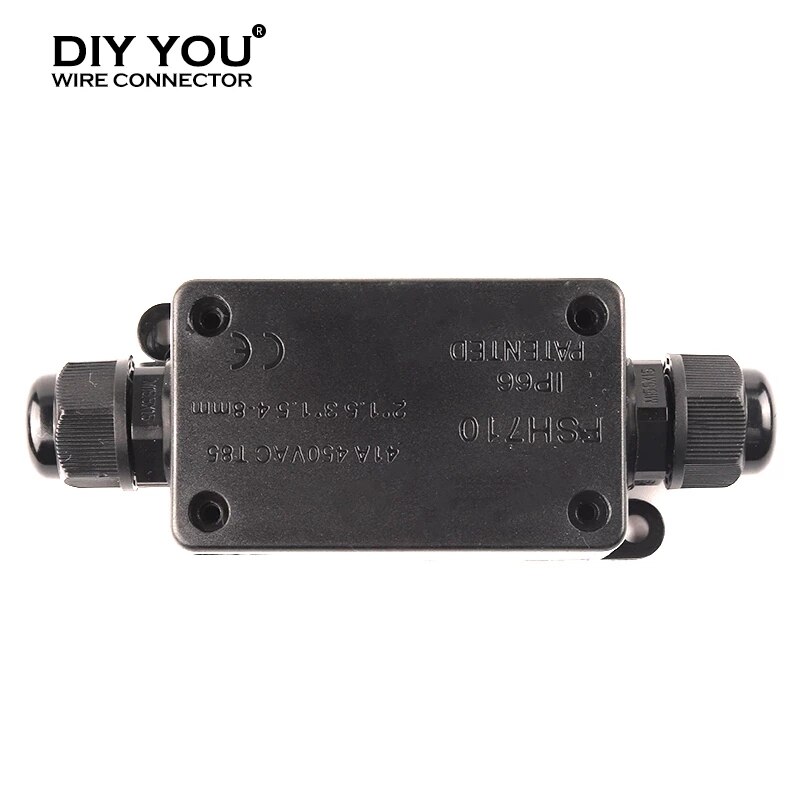IP66 Elektrische Outdoor Waterdichte Kabel Connector 2/3 Pin Junction Box Voor Lage/Hoge Spanning Tuin Licht Accessoires 41A/450V