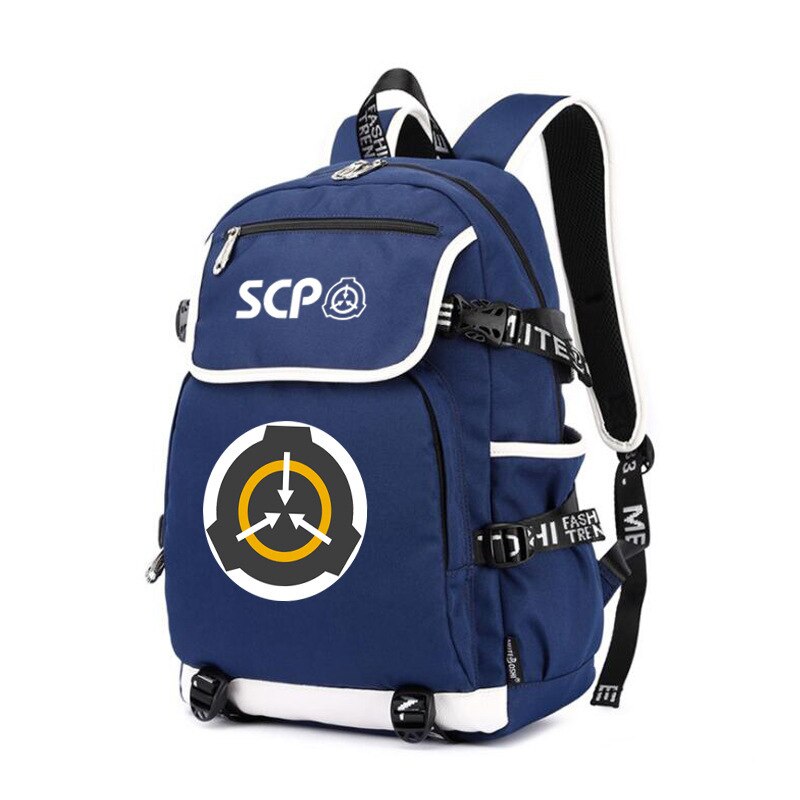 Special Containment Procedures Foundation SCP Backpack Unisex Laptop Shoulder Bags Teens Kids Travel Bags School Bag Bookbag: 2 blue