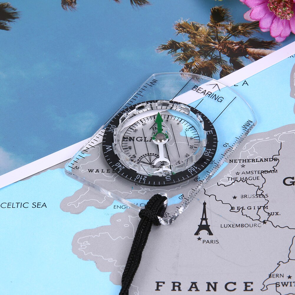 Compass Map Scale Ruler Multifunctional Outdoor Camp Hiking Survival Guide Tools Travelling Easy Carrying Portable Parts